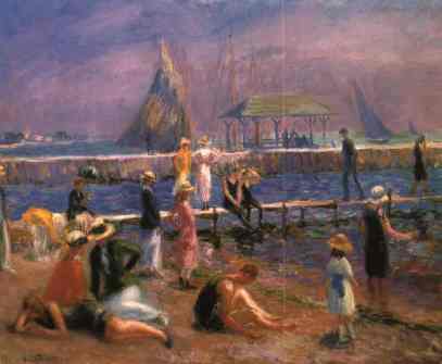 William Glackens -Town pier - Blue Point, Long Island
